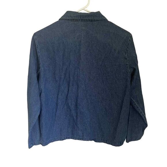 Adrian Delafield Floral Embroidered Jean Button Up Size M Made in Swaziland - Picture 2 of 7